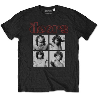 เสื้อยืดสีขาวเสื้อยืดแขนสั้น คอกลม พิมพ์ลาย The Doors Jim Morrison Profiles แฟชั่นสําหรับผู้ชายS-4XL