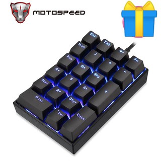 ใหม่ MOTOSPEED K24 , K23 USBแบบมีสายแป้นพิมพ์ตัวเลข21คีย์Mini Numpad Blue Backlightแป้นพิมพ์ขยายรูปแบบ