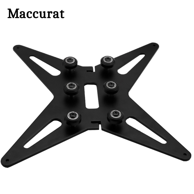 Maccurat สีดําอัพเกรด CR-10 CR-10S Hotbed สนับสนุน Y Carriage Anodized อลูมิเนียมแผ่น 4 มม.Thicknes 