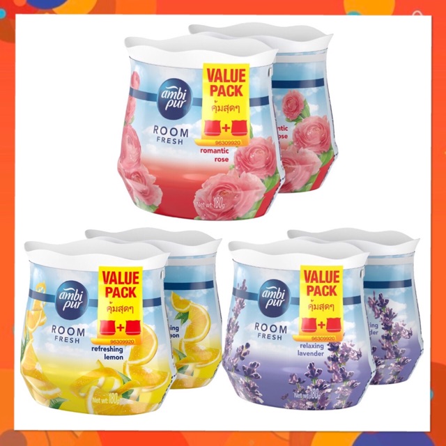 แอมบิเพอร์ Ambipur แพ็คคู่ Ambi Pur (180 g x 2 กระปุก) แอมบิเพอร์ เจล เฟรช เจลหอมปรับอากาศ