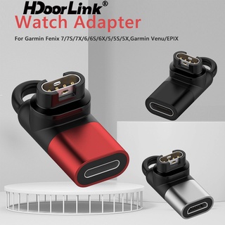 Hdoorlink 90° อะแดปเตอร์ชาร์จ Micro Type C iOS USB Female เป็น 4pin สําหรับ Garmin Fenix Smart Watch