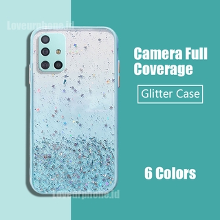 Lens Camera Protector Case Samsung A52S A72 A52 A32 4G 5G  A51 A71 A12 M12 A31 A50 A50S A30S Lens Full Coverage Glitter Bling Sequins Transparent Case