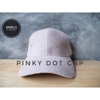 ออกใบกำกับภาษีได้ - หมวกแก๊ปสีพื้นชมพูกระขาว PINKY DOT CAP