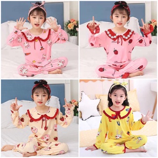 📸ZaKa📸 ชุดนอนเด็ก คอบัว ลายการ์ตูน น่ารัก 3-11ขวบ สูง 90CM-1…