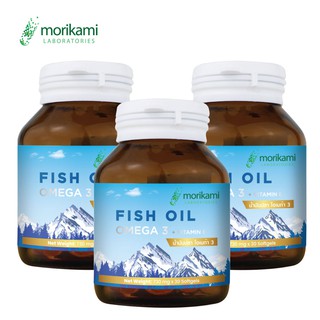 [แพ็ค 3 ขวด สุดคุ้ม] น้ำมันปลา โอเมก้า3 วิตามินอี Fish Oil Omega 3 Vitamin E Omega3 DHA EPA  โมริคามิ morikami โอเมก้า 3