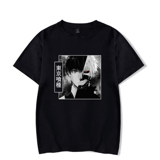 เสื้อยืดแขนสั้น ผ้าฝ้าย พิมพ์ลายการ์ตูนอนิเมะ Tokyo Ghoul Kaneki สไตล์ญี่ปุ่น แฟชั่นฤดูร้อน