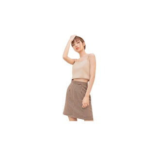 Pixie Skirt (Brown Shinori) กระโปรง กระโปรงทรงเอ กระโปรงทำงาน กระโปรงสั้น