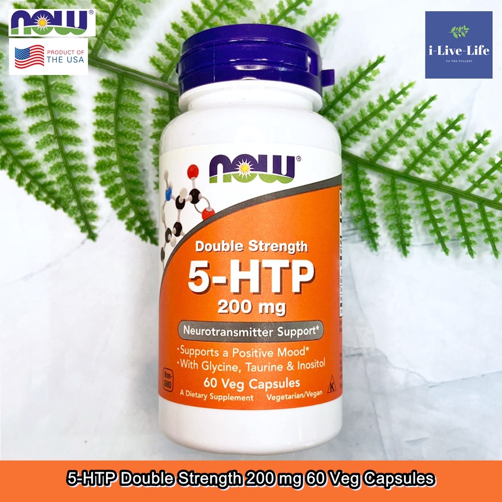 5-HTP Double Strength 200 mg 60 Veg Capsules - Now Foods