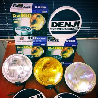 **ส่งฟรี สปอร์ตไลท์ Denji ไฟตัดหมอก ของแท้ รุ่น DJ-100 ขนาด7นิ้ว พร้อมฝาปิด สีเหลือง