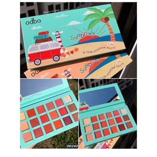 🔥ถูก💯🔥# OD243 #SUNDOWN 18 eyeshadow palette odbo