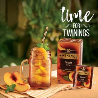 ชา Twinings Peach tea ชารสพีช ชาดำรสพีช 1 กล่อง 25 ซอง ชาพีช ชาผลไม้ ชาอังกฤษ