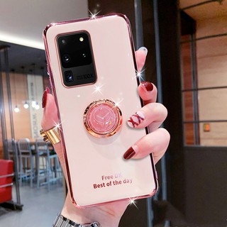 เคส Samsung S20 Ultra S30 Plus S21 S20 Plus S20 FE S10 Plus S10 lite S9 Plus S30u เคสโทรศัพท์มือถือ ซิลิโคนนิ่ม สไตล์หรูหรา พร้อมแหวนจับ