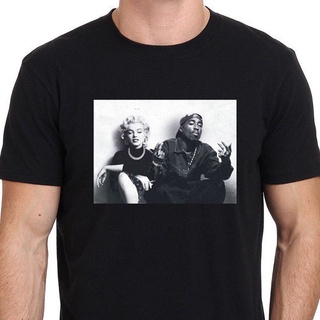 เสื้อยืดครอปเสื้อยืด พิมพ์ลาย Supreme Legends Tupac &amp; Marilyn Monroe สําหรับผู้ชายS-5XL