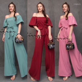 TwinsShopVip💗พร้อมส่ง TW17920 Jumpsuit ขายาว + สายผูกเอว