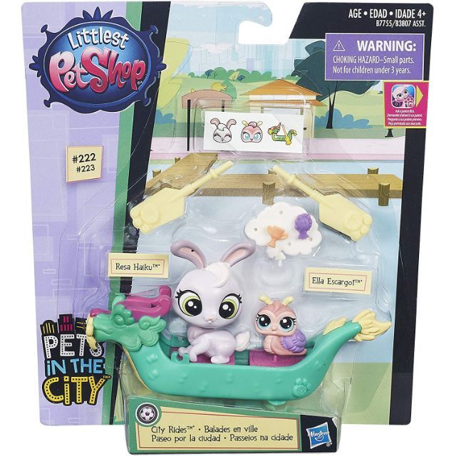 Littlest Pet Shop City Rides Bunny and Snail Dragon Boat LPS