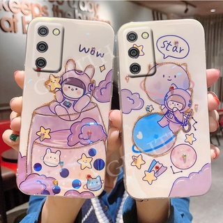 Ready Stock เคสโทรศัพท์ Samsung Galaxy A03s 2021 New Handphone Casing Fashion Rhinestone Bling Glitter Lovely Cartoon Wine Glass Balloon Girl Purple Back Cover Softcase เคส SamsungA03s GalaxyA03s Phone Cases