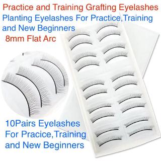 10Pairs Planting Individual Eyelashes for Practice,Training&amp;New Beginners 8mm Lash Artist Training-Lashes for new beginners