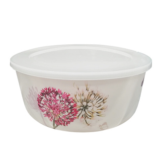 🔥HOT🔥 ชามพร้อมฝาปิด ลาย Flower Garden K&amp;H คาซ่าโฮม รุ่น W620307 ขนาด 7 นิ้ว สีขาว Bowls &amp; Plates