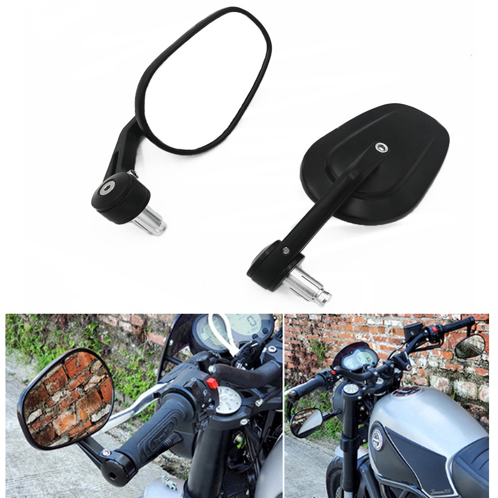 7/8 22 มม.Handlebar Bar End Mirrors สําหรับ Harley Suzuki Honda CNC Big View กระจกนูนรถจักรยานยนต์กระจกมองข้าง
