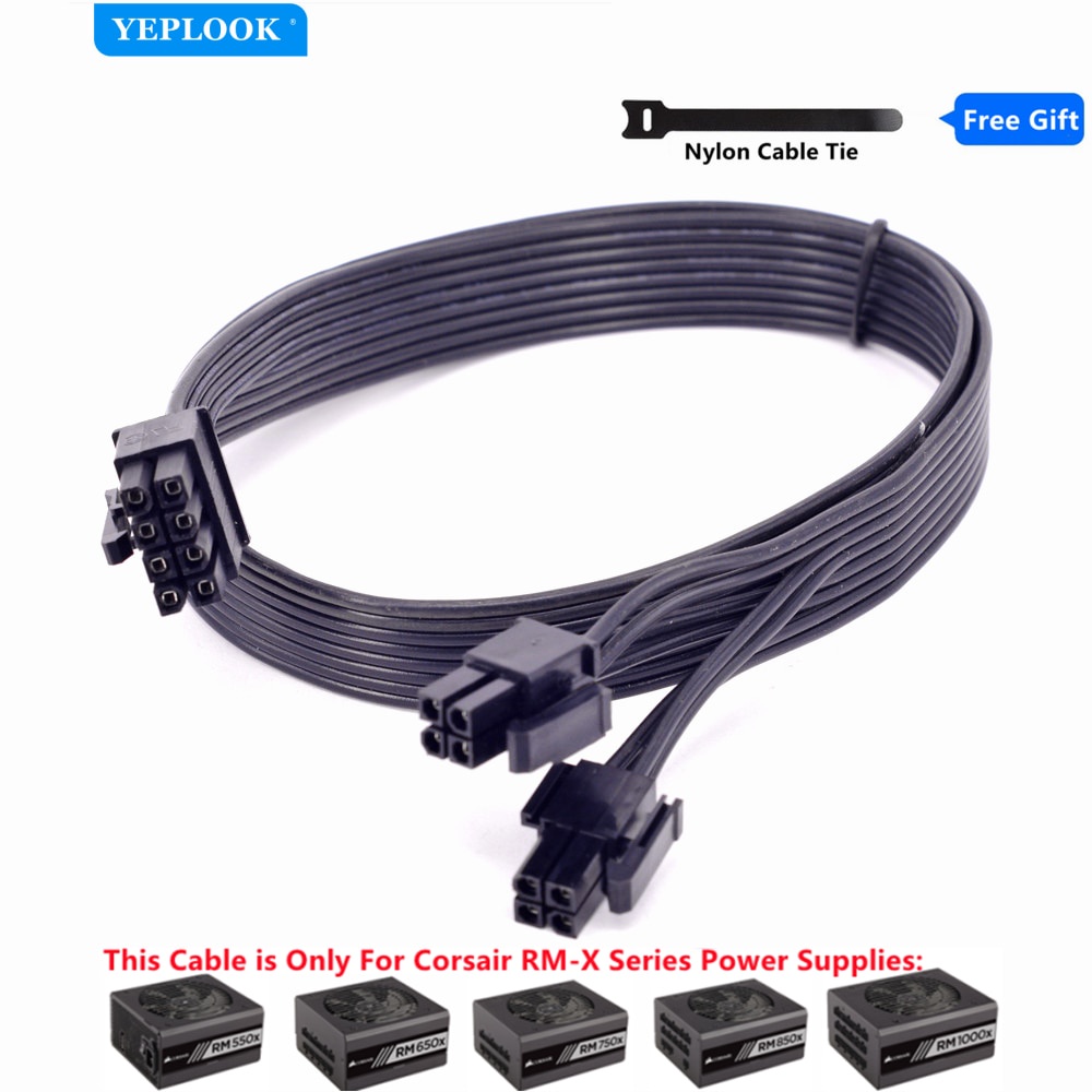 CPU 8Pin ถึง 8Pin (4+4Pin) Modular Power Supply สําหรับ Corsair RMx Series Full Modular PSU RM550x R