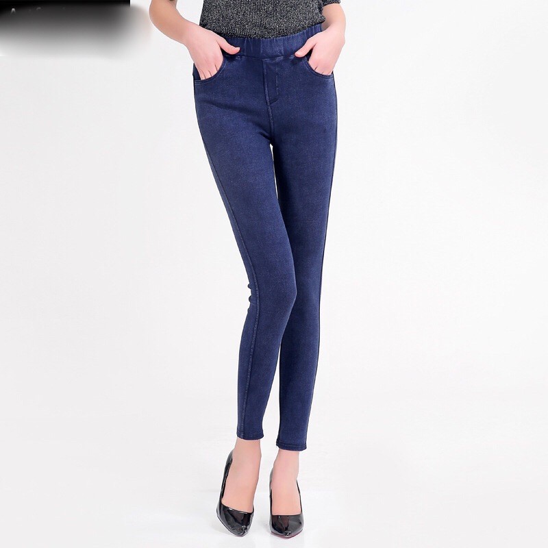 skinnyjeansleggingกางเกงสกินนี่ยีนส์ไซส์ใหญ่พิเศษ100โลใส่ได้ผ้านุ่มยืดหยุ่นดี - รูปที่ 4