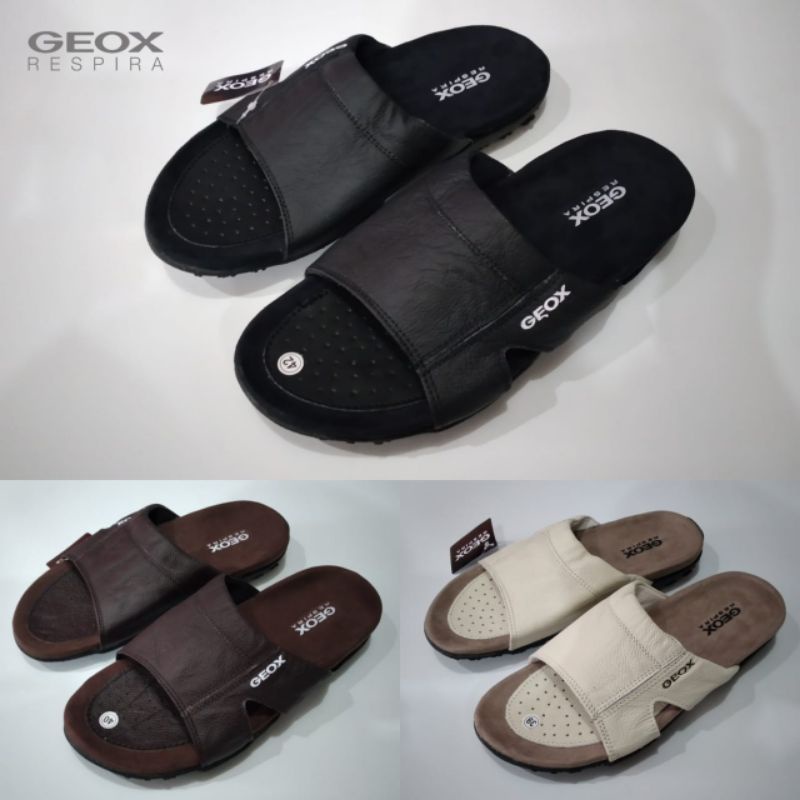 Respira_geox_code 01 รองเท้าแตะหนัง พื้นลาดเอียง แบบสวม IA5p