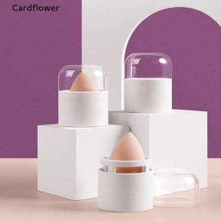 &lt;Cardflower&gt; กล่องเก็บพัฟฟองน้ําเปล่า แบบพกพา สีโปร่งใส สําหรับใส่เครื่องสําอาง