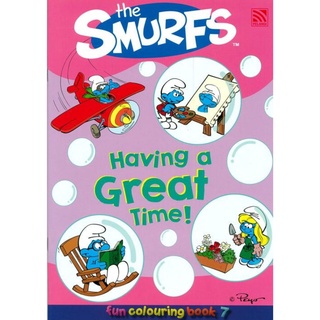 สมุดระบายสี แบบฝึกหัดเด็ก The Smurfs Fun Colouring Book 7