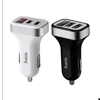 Hoco Z3 Car Charger LCD 2USB หัวชาร์จโทรศัพท์ในรถ หน้าจอLCDดิจิตอลแสดงตัวเลข (สีขาว)（สีดำ)