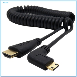 [RG] สายเคเบิลอะแดปเตอร์สปริง HDMI เป็น HDMI ตัวผู้ 90 องศา สําหรับ SLR PC