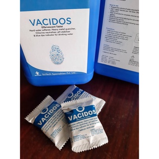 VACIDOS  แบบแบ่งขายเป็นเม็ด เม็ดละ 20 กรัม สารปรับสภาพน้ำก่อนให้วัคซีน ยา และโพรไบโอติก