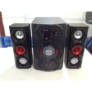 เครื่องเสียง ตู้ลำโพง ชุดโฮมเธียรเตอร์ 2.1 Music D.J. BT D-6380 FM Radio USB SD Card BLUETOOTH Volume BASS TREBLE Power