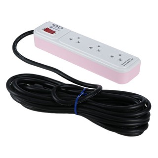 รางปลั๊กไฟ 3 ช่อง 1 สวิตซ์ DATA AP3159 5 ม. สีชมพู  POWER STRIP DATA AP3159 3-OUTLET 1-SWITCH 5M PINK