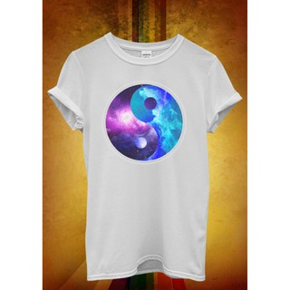 เสื้อยืดแขนสั้น คอกลม พิมพ์ลาย Ying Yang Galaxy Space สไตล์ฮิปสเตอร์ สําหรับผู้ชาย