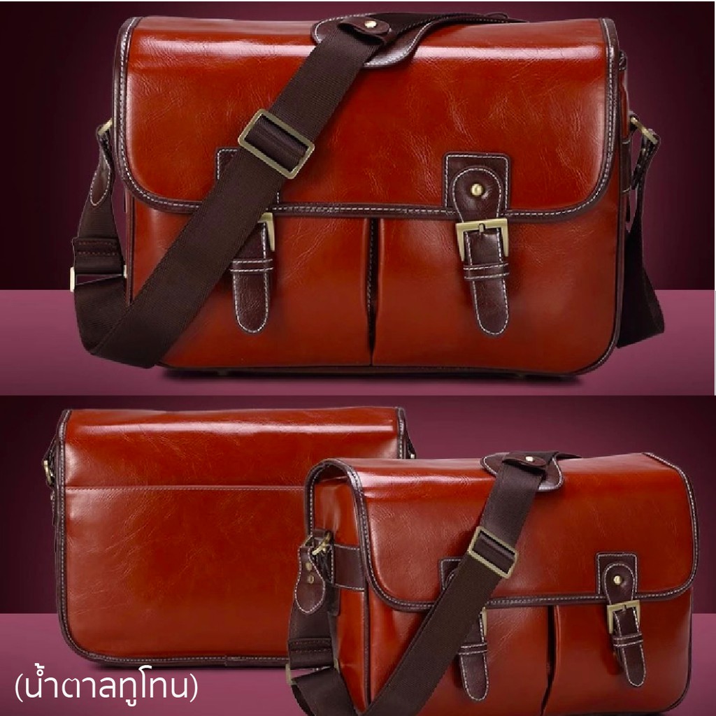พร้อมส่ง กระเป๋ากล้อง กระเป๋ากล้องหนัง Leather camera bag vintage สวย