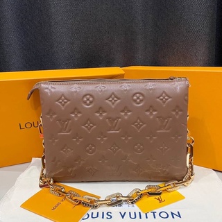 LOUIS VUITTON COUSSIN BAG กระเป๋าหลุยส์วิตตอง สะพายข้าง สะพายไหล่ ครอสบอดี้ แบรนด์หลุยส์วิตตอง หนังแท้ ปั๊มตัวหนังสือ LV