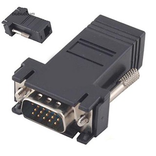 Bm♠ชุดอะแดปเตอร์สายเคเบิ้ลเครือข่าย VGA Extender Male to LAN CAT5 CAT6 RJ45 Female