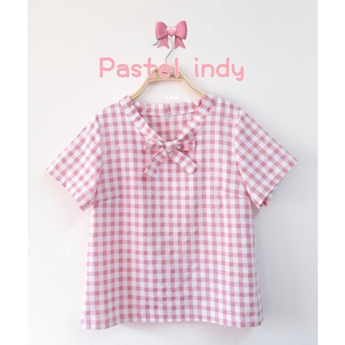 เสื้อสก็อตคอผูกโบว์ มีไซส์M/L