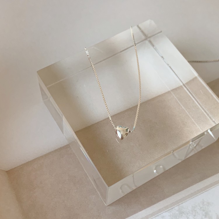 A.piece  สร้อยเงินแท้ [all silver 925] daily heart necklace ราคา ถูกที่สุด ดีลบีเคเค แกลเลอรีภาพที่ 3