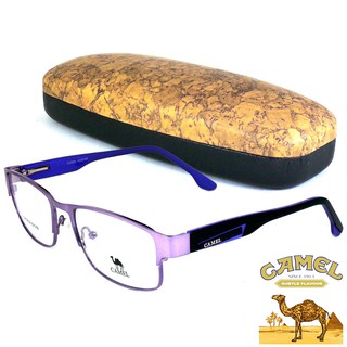 CAMEL แว่นตา รุ่น CA-12734 สีม่วง กรอบเต็ม ขาสปริง วัสดุ สแตนเลส สตีล (สำหรับตัดเลนส์) กรอบแว่นตา Eyeglasses