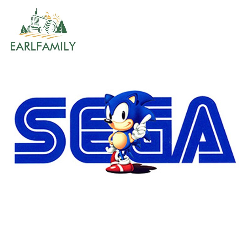 EARLFAMILY 13x4.9 ซม.SEGA Sonic Vintage โลโก้สติกเกอร์บุคลิกภาพรถสติกเกอร์กันน้ํารถอุปกรณ์เสริมรถกันชน Decal