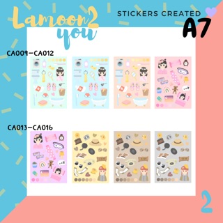 สติกเกอร์ไดคัท Sticker Die-Cut A7 ลายน่ารัก แผ่นละ19฿ 3แผ่น50฿