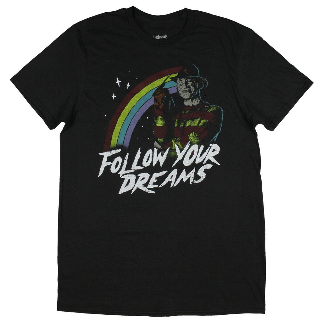 เสื้อยืด Freddy Krueger จาก A Nightmare on Elm Street พร้อมข้อความ 'Follow Your Dreams'