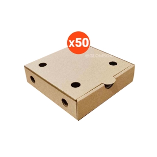 กล่องบ้าบิ่น ขนมบะบิ่น ขนาด 6 นิ้ว แพ็คละ 50 กล่อง กล่องลูกฟูก กระดาษแข็งแรง รับผลิตแบรนด์ glombox