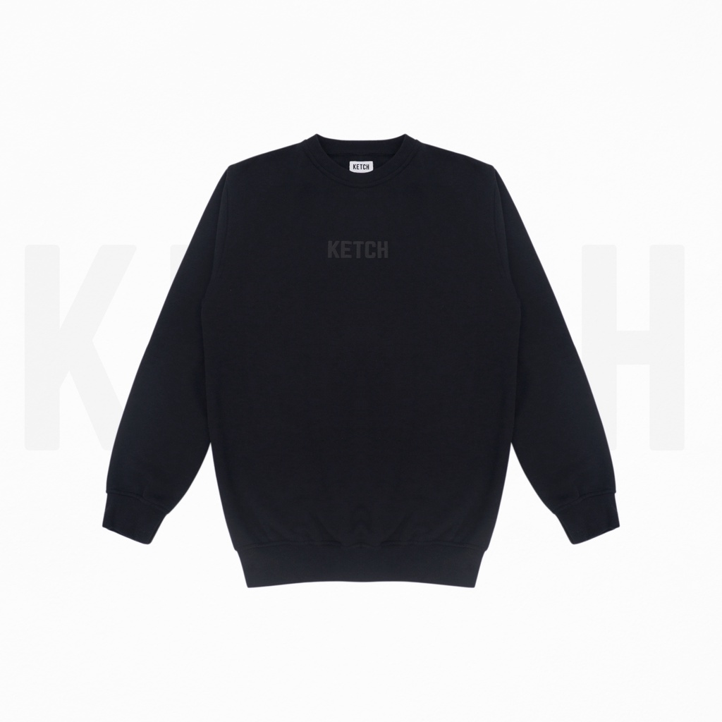 Cn001 KETCH SIGNATURE CREWNECK สีดํา