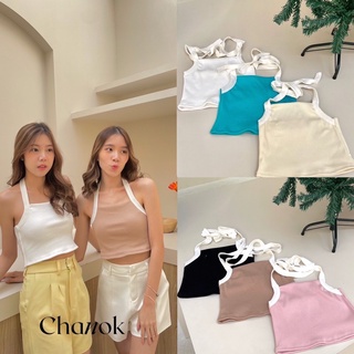 ROUND NECK TOP  ✨เสื้อผูกคอผ้าร่องญี่ปุ่น✨พร้อมส่ง งานแท้ป้าย Chanok❤️