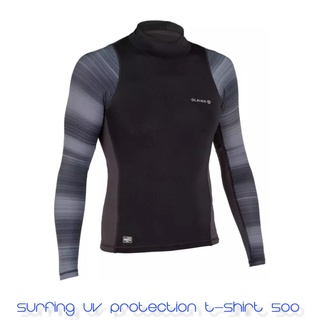 Surfing Long Sleeve UV Protection Top T-Shirt 500 เสื้อ โต้คลื่น ป้องกันรังสียูวี สำหรับผู้ชายรุ่น 500