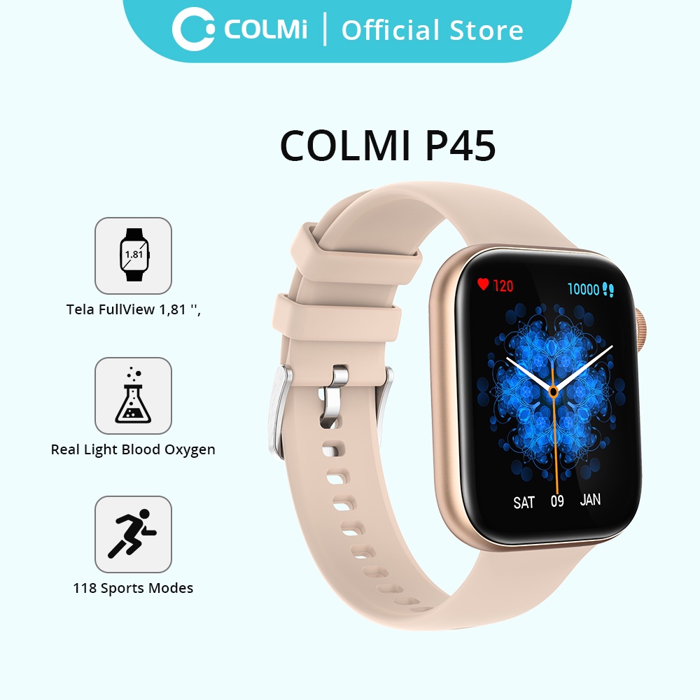 COLMI P45 นาฬิกาข้อมือสมาร์ทวอทช์ วัดออกซิเจนในเลือด แสงสีแดง กันน้ํา ...