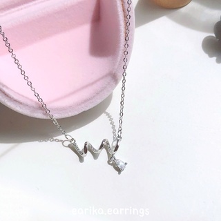 (กรอกโค้ด GG24P ลด 65.-) earika.earrings - crystal curl necklace สร้อยคอเกลียวจี้เพชรเงินแท้ S92.5 ปรับขนาดได้