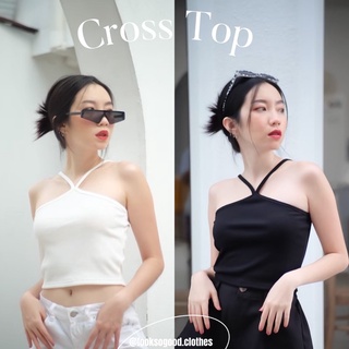 Cross Top🔥 เสื้อครอปคล้องคอแบบไขว้สไตล์สายฝอ พร้อมส่ง